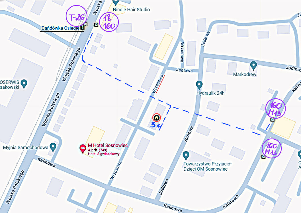 Mapka dojazdu - rysunek
