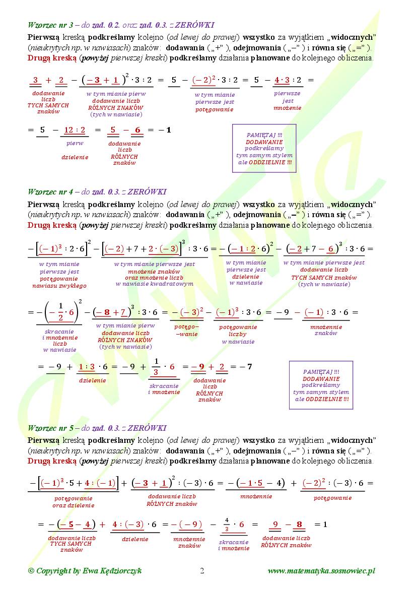 Kolejność działań - zadania